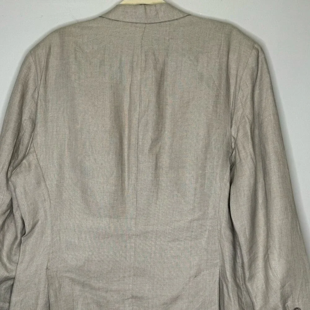 Peter Millar 100% Linen Summer Two Button Blazer‎ Suit Jacket Beige XL